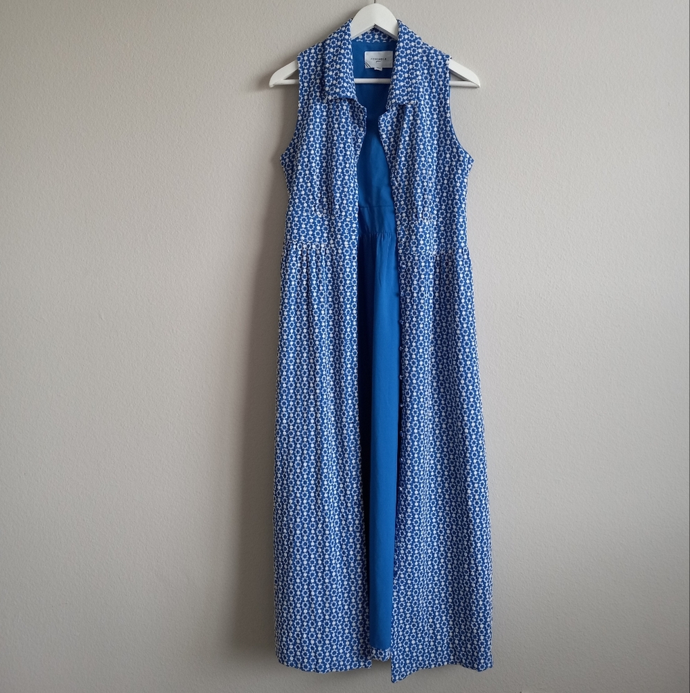 Tuckernuck Pomander Place Blue Eyelet Sleeveless Noelle Maxi Dress S - Picture 7 of 16
